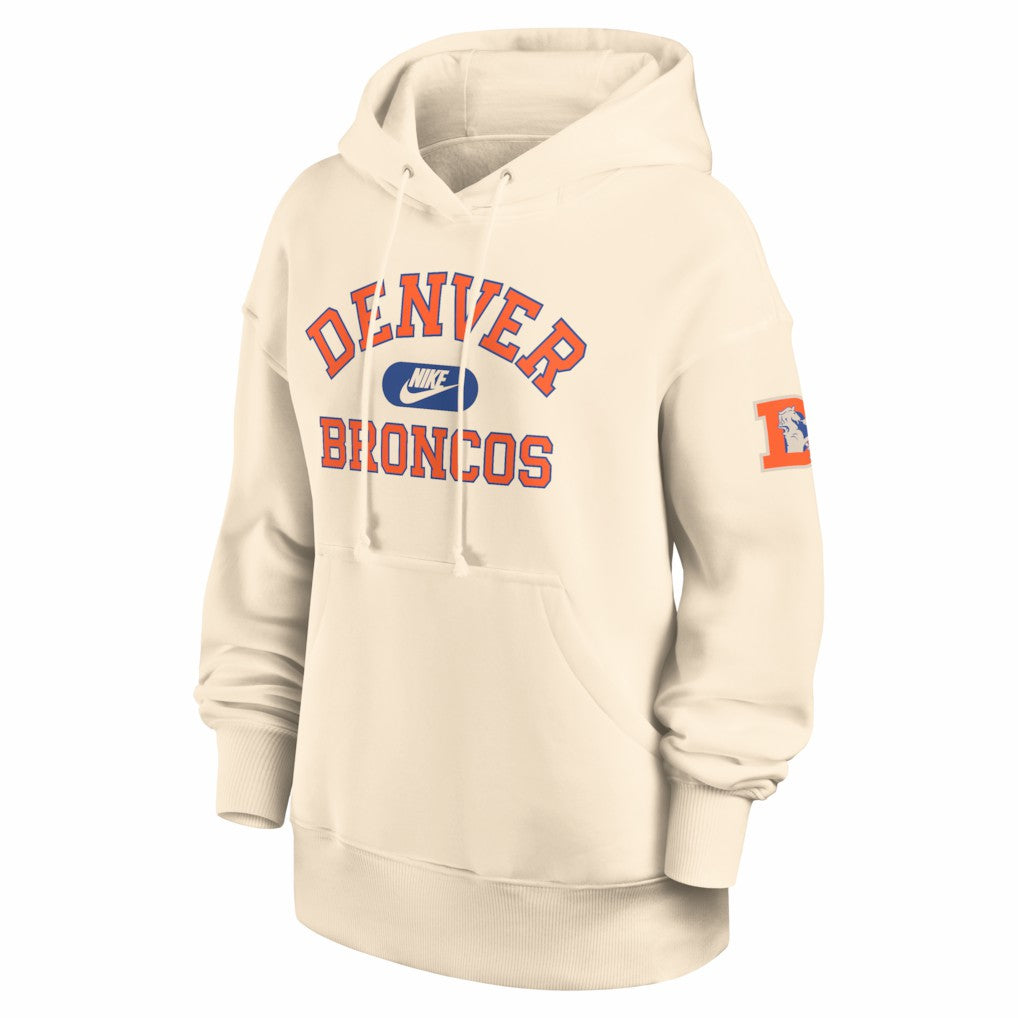 Denver Broncos Women's Oversized Legacy Phoenix Hoodie Natural | Nike for Sale