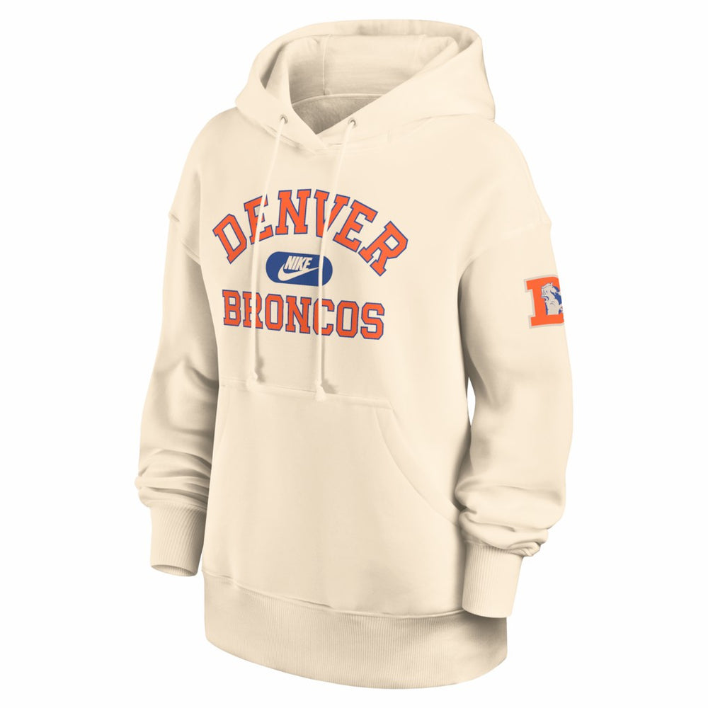 Denver Broncos Women's Oversized Legacy Phoenix Hoodie Natural | Nike for Sale