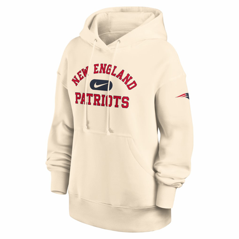 New England Patriots Women's Oversized Legacy Phoenix Hoodie Natural | Nike for Sale