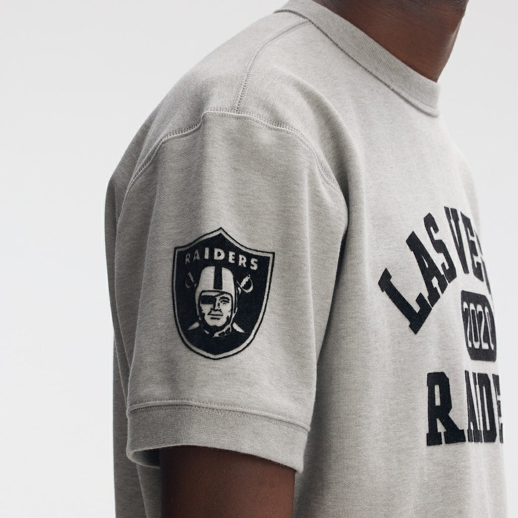 Las Vegas Raiders IconicFleece Short Sleeve Sweatshirt Heather Gray | Fanatics