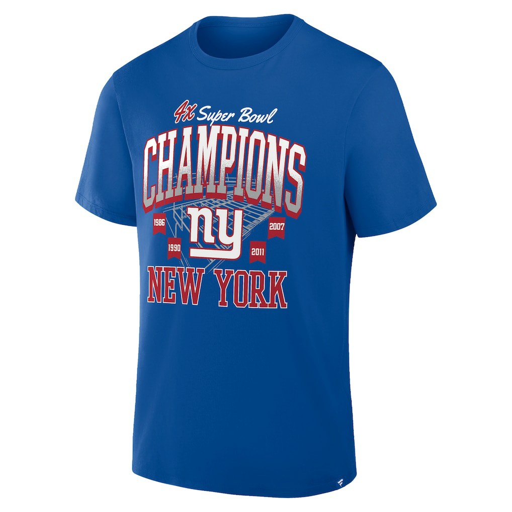 New York Giants 4x Super Bowl Champions T-Shirt Royal | Fanatics