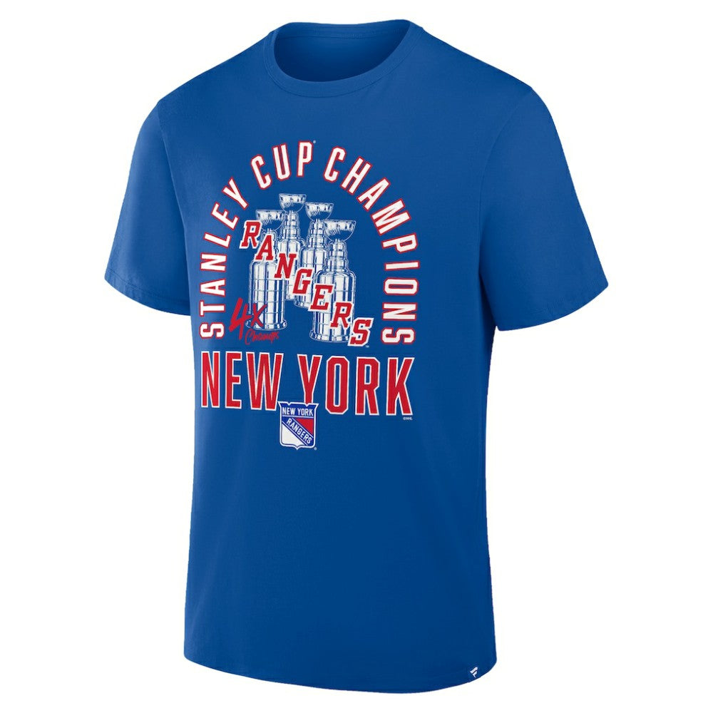 New York Rangers Fanatics 4x Stanley Cup Champions T-Shirt - Blue - NHL