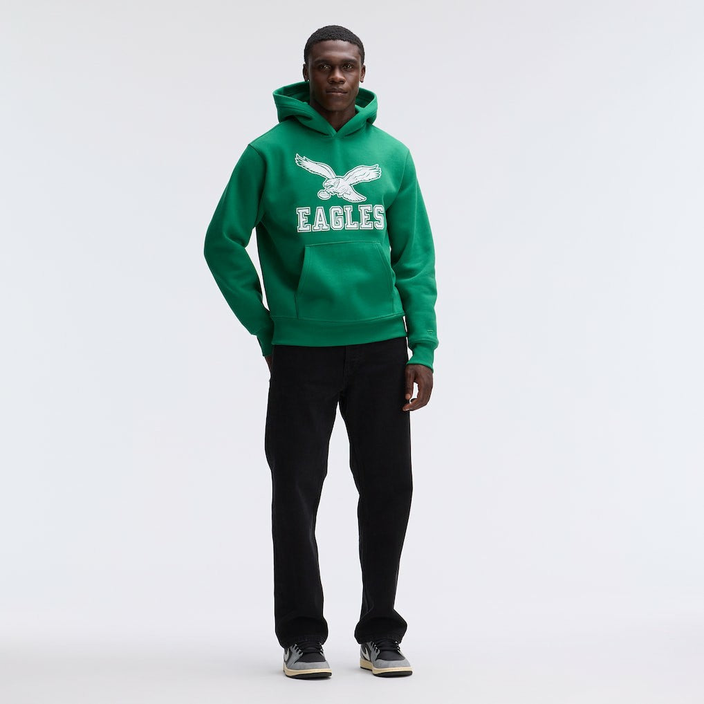 Philadelphia Eagles IconicFleece Flocked Hoodie Kelly Green | Fanatics