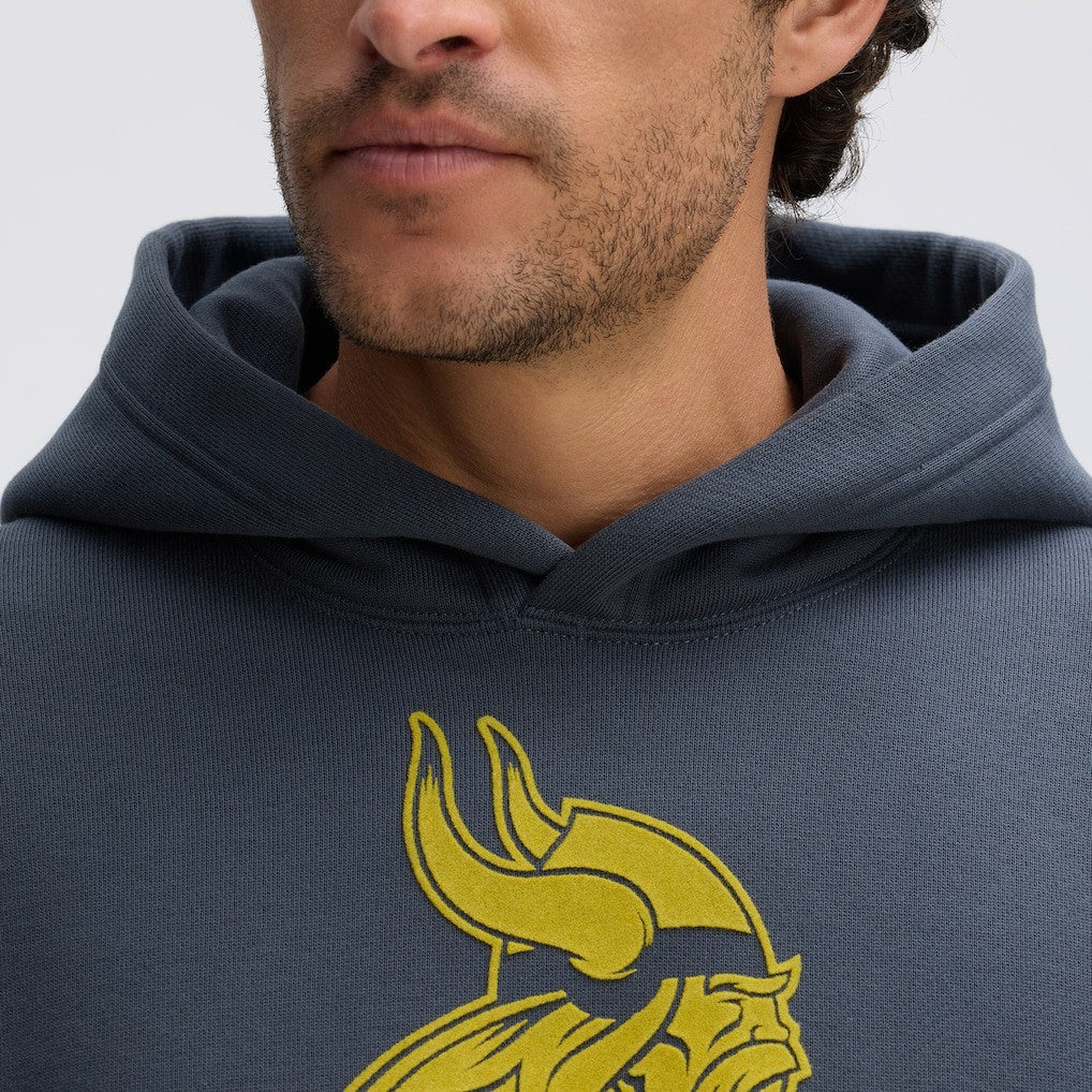 Minnesota Vikings IconicFleece Flocked Hoodie Charcoal | Fanatics