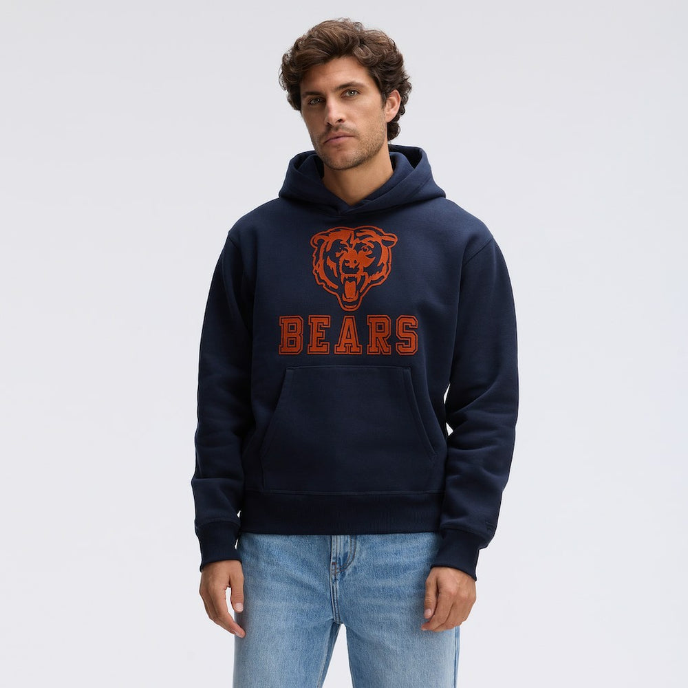 Chicago Bears IconicFleece Flocked Hoodie Navy | Fanatics