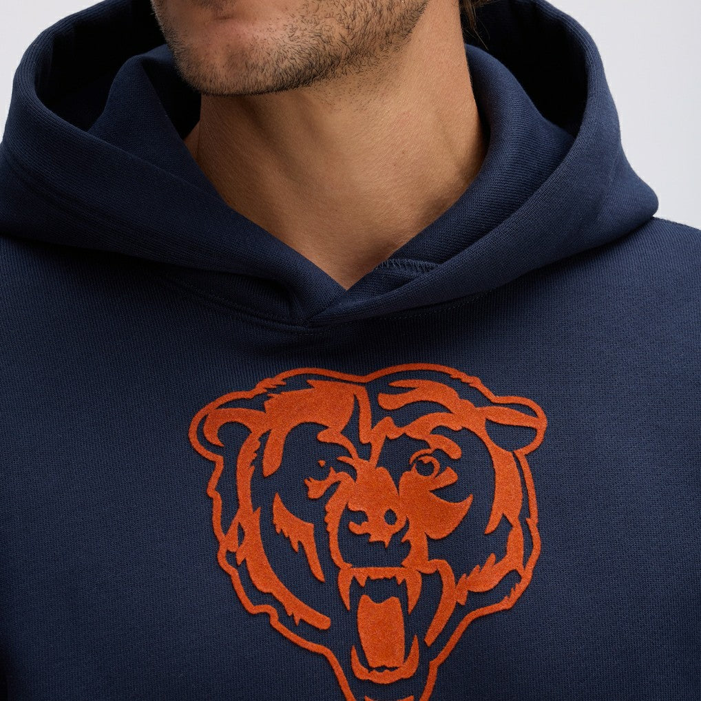 Chicago Bears IconicFleece Flocked Hoodie Navy | Fanatics