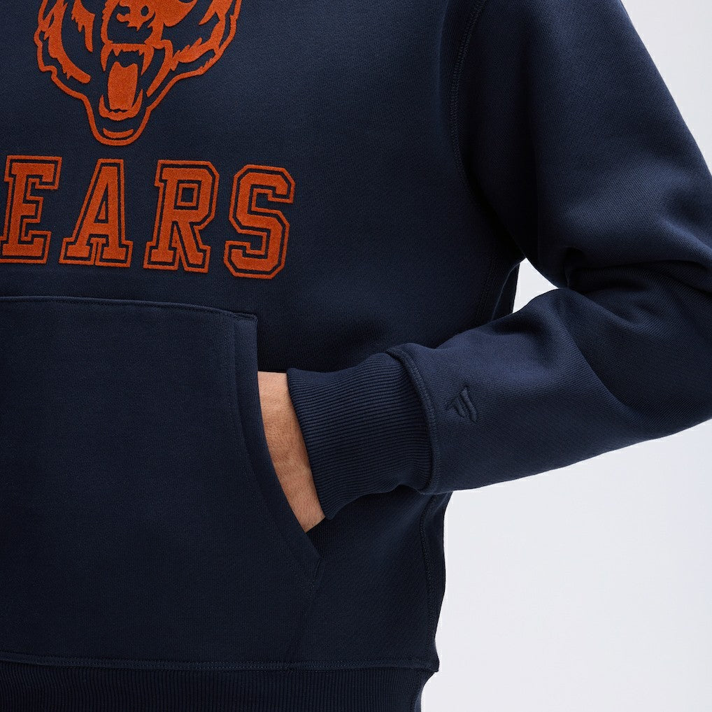 Chicago Bears IconicFleece Flocked Hoodie Navy | Fanatics