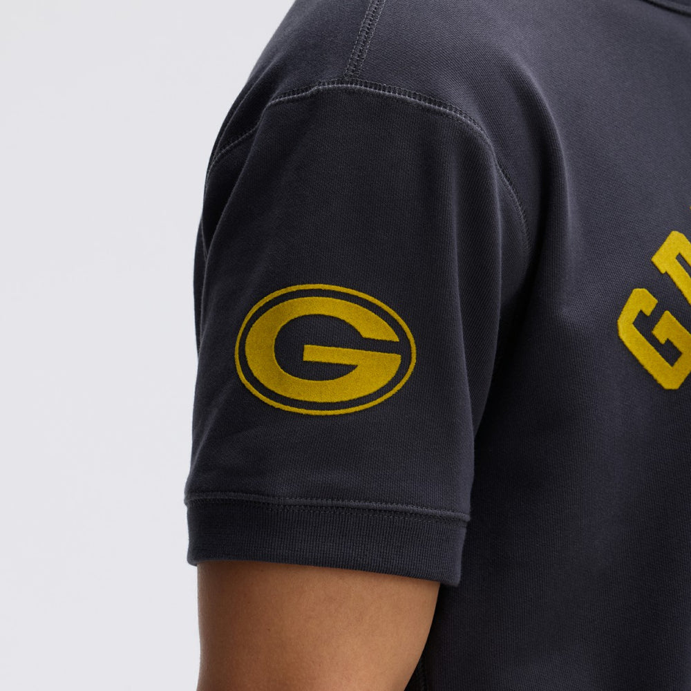 Green Bay Packers IconicFleece Short Sleeve Sweatshirt Black | Fanatics