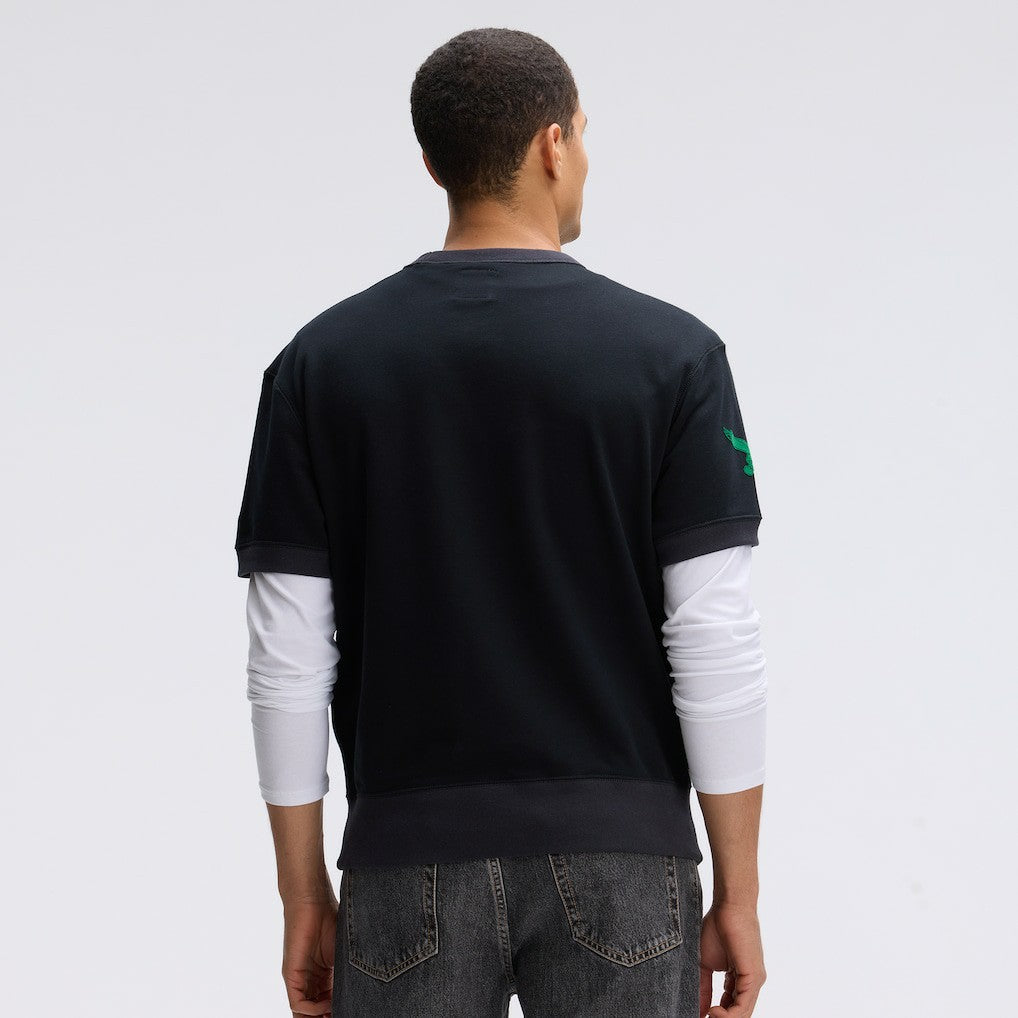 Philadelphia Eagles IconicFleece Short Sleeve Sweatshirt Black | Fanatics