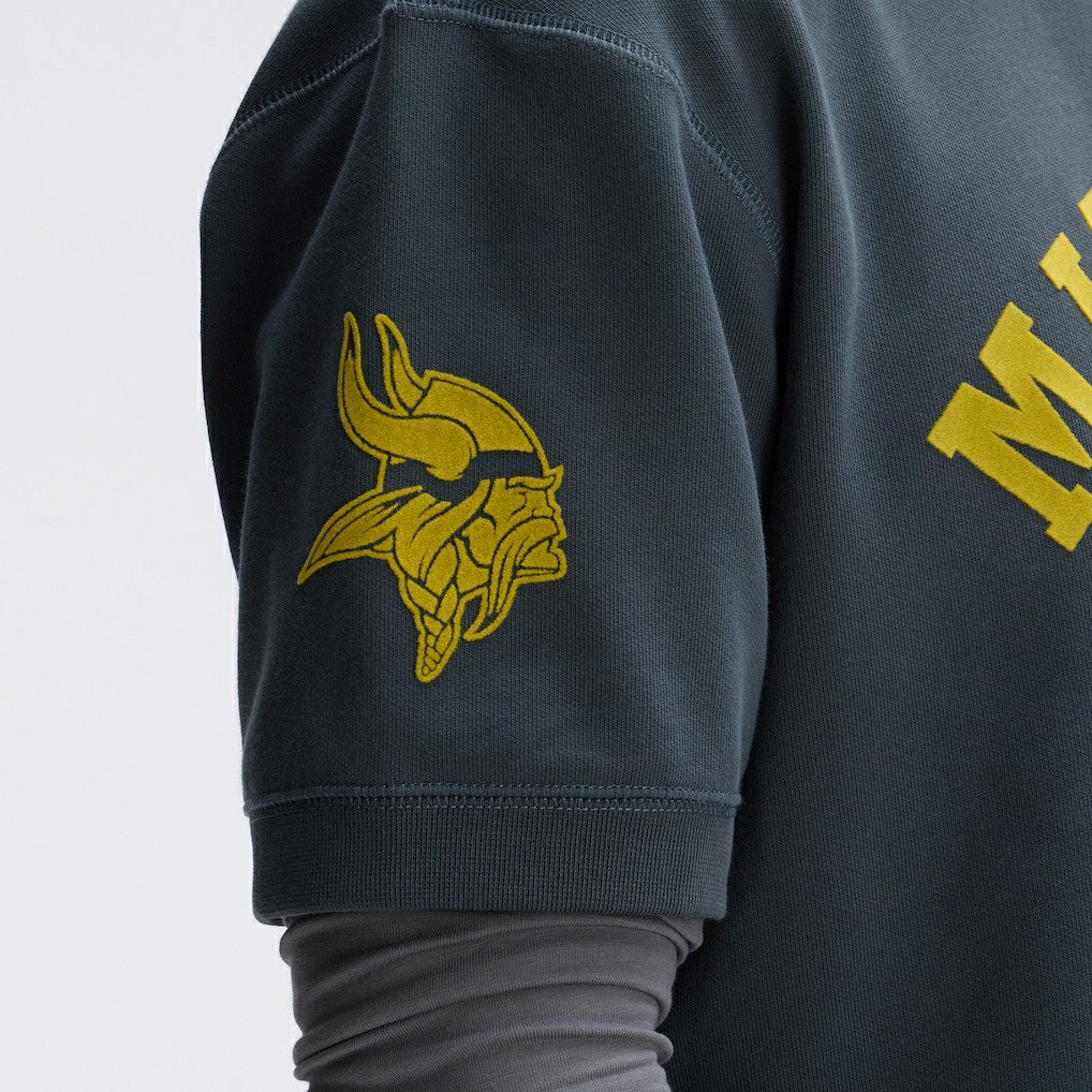 Minnesota Vikings IconicFleece Short Sleeve Sweatshirt Charcoal | Fanatics