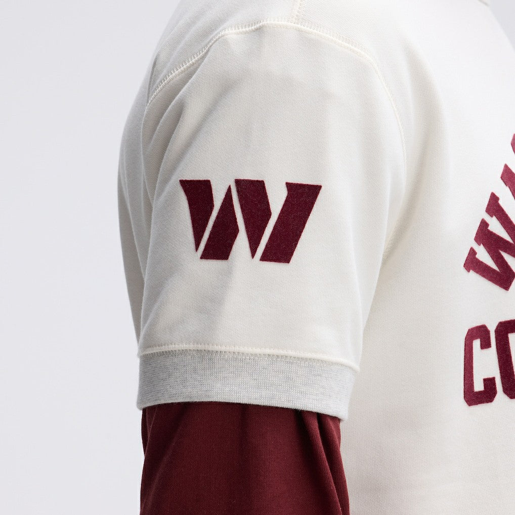 Washington Commanders IconicFleece Short Sleeve Sweatshirt Oatmeal | Fanatics