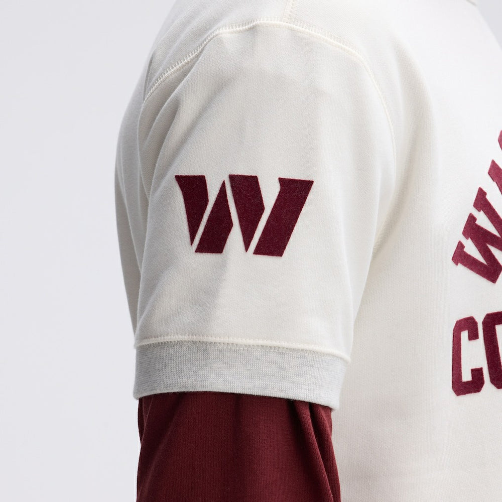Washington Commanders IconicFleece Short Sleeve Sweatshirt Oatmeal | Fanatics