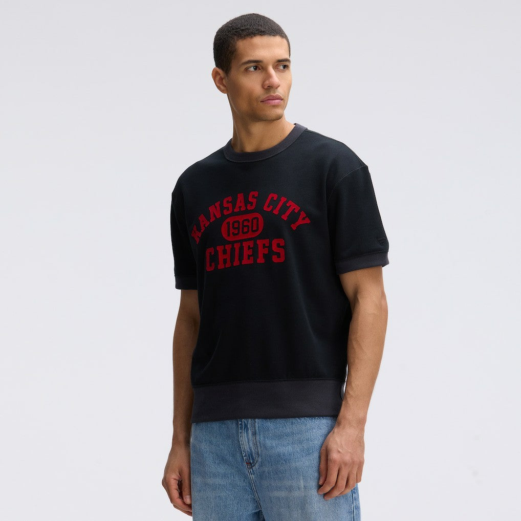 Kansas City Chiefs IconicFleece Short Sleeve Sweatshirt Black | Fanatics