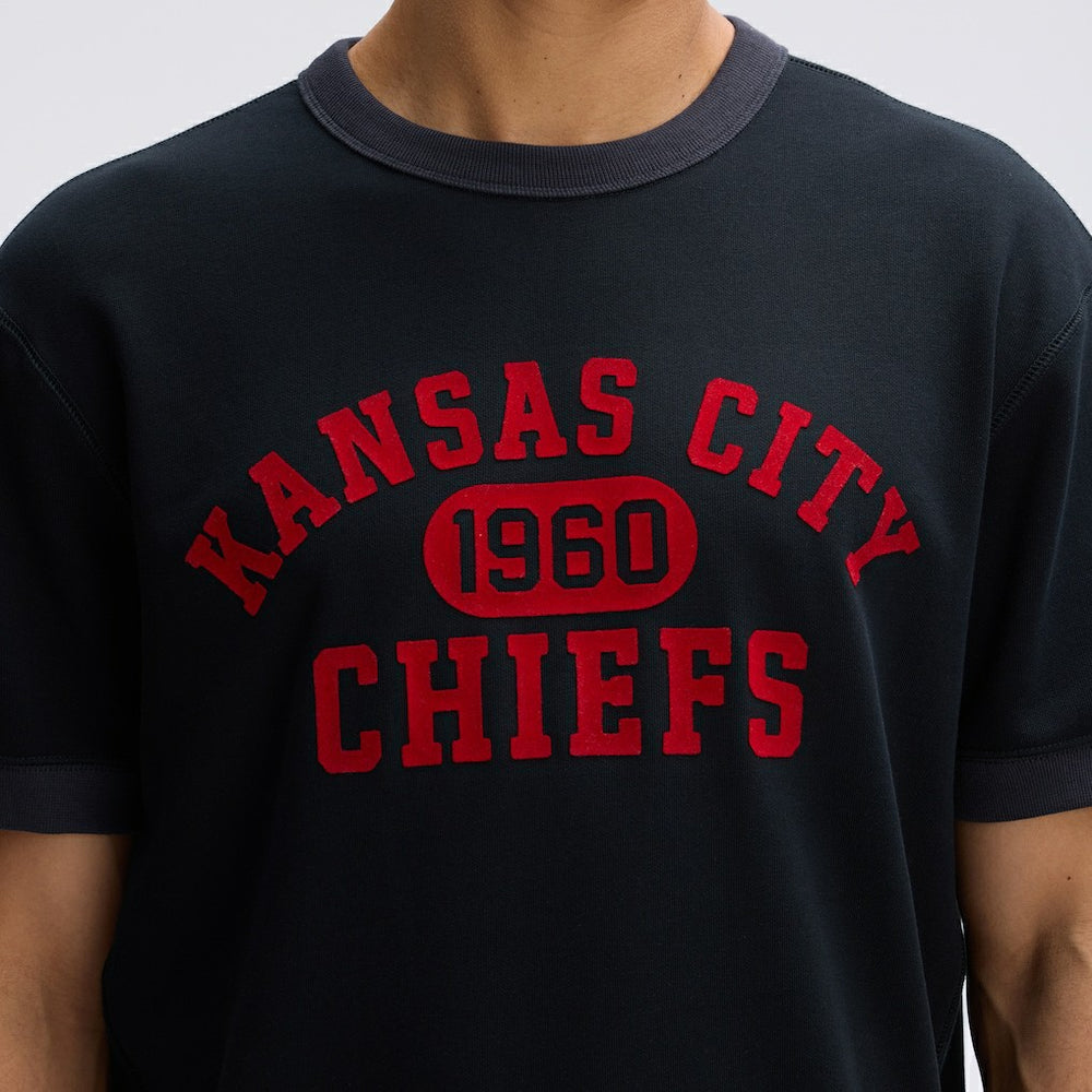 Kansas City Chiefs IconicFleece Short Sleeve Sweatshirt Black | Fanatics