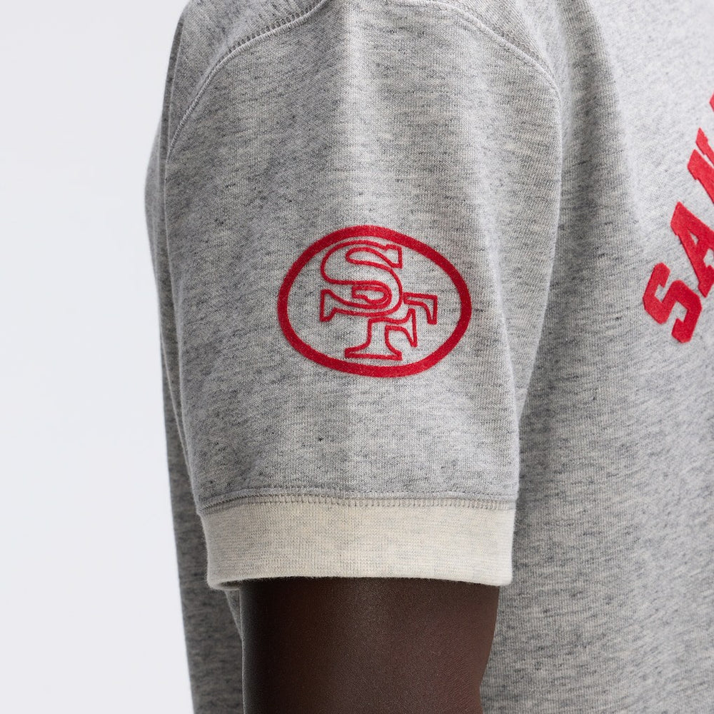 San Francisco 49ers IconicFleece Short Sleeve Sweatshirt Heather Gray | Fanatics