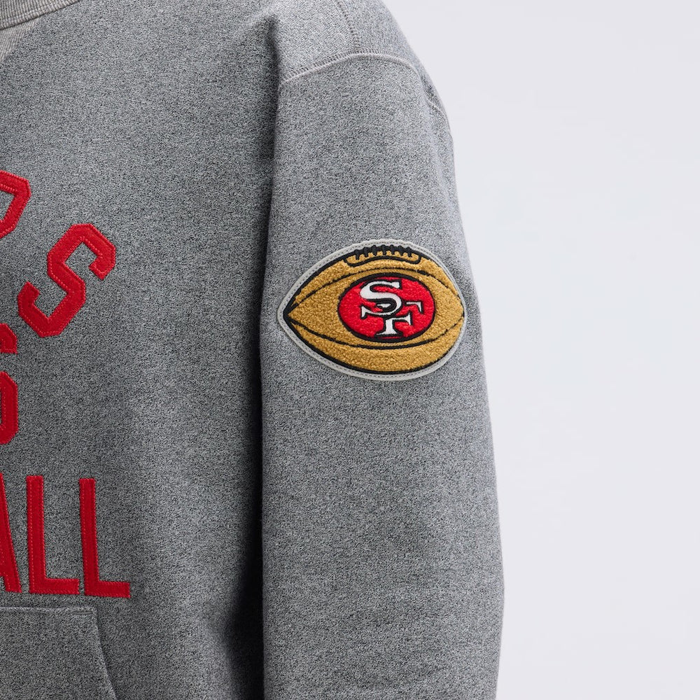 San Francisco 49ers IconicFleece Pocket Sweatshirt Athletic Heather Gray | Fanatics