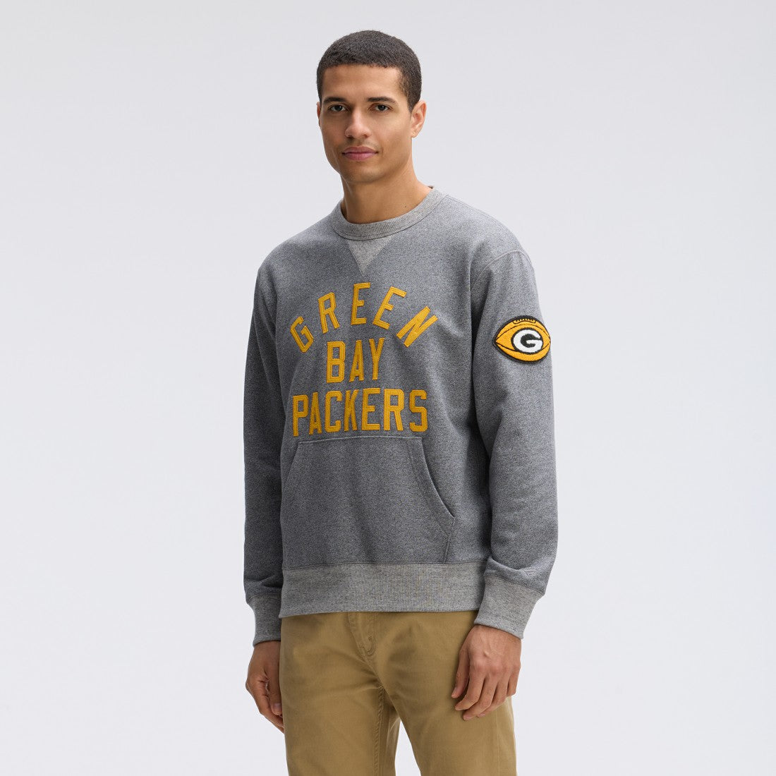Green Bay Packers IconicFleece Pocket Sweatshirt Athletic Heather Gray | Fanatics