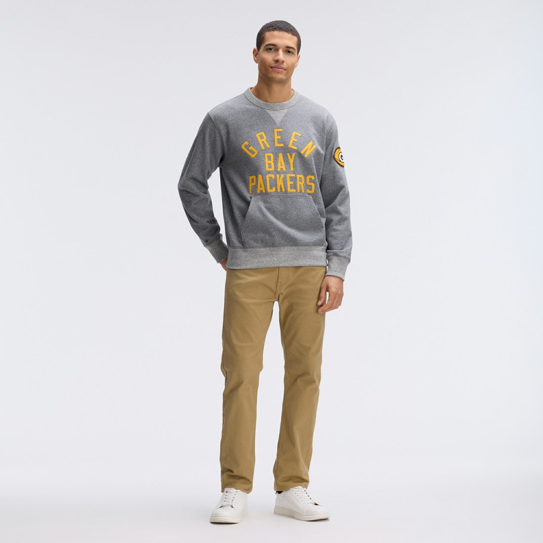 Green Bay Packers IconicFleece Pocket Sweatshirt Athletic Heather Gray | Fanatics