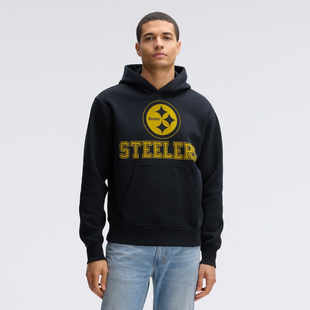 Pittsburgh Steelers IconicFleece Flocked Hoodie Black | Fanatics