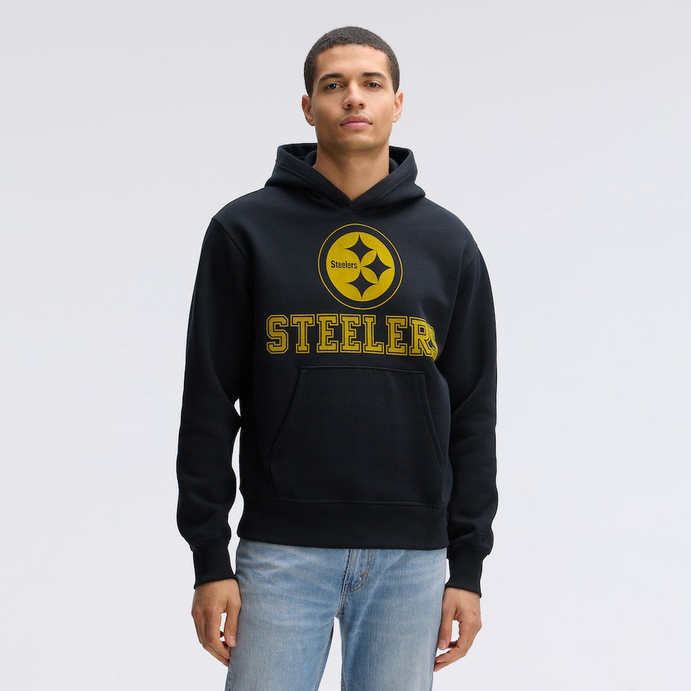 Pittsburgh Steelers IconicFleece Flocked Hoodie Black | Fanatics