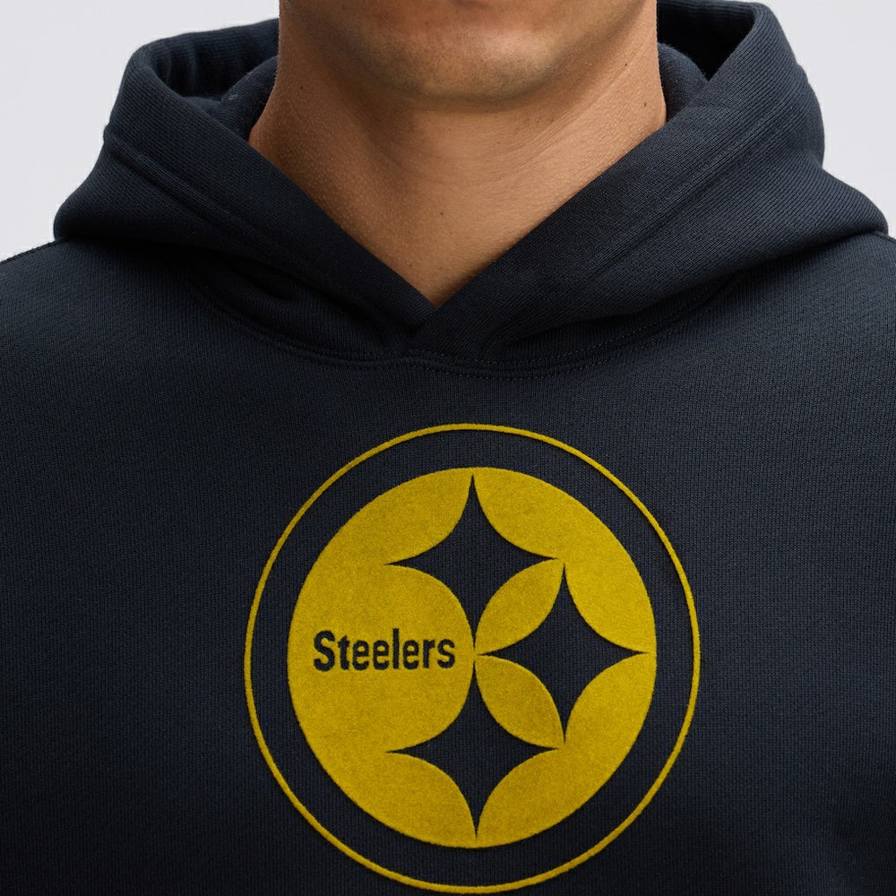 Pittsburgh Steelers IconicFleece Flocked Hoodie Black | Fanatics