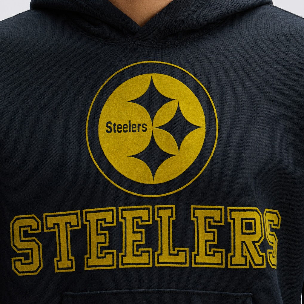 Pittsburgh Steelers IconicFleece Flocked Hoodie Black | Fanatics