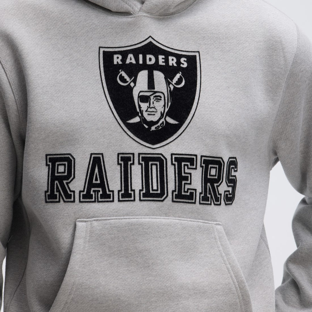 Las Vegas Raiders IconicFleece Flocked Hoodie Heather Gray | Fanatics