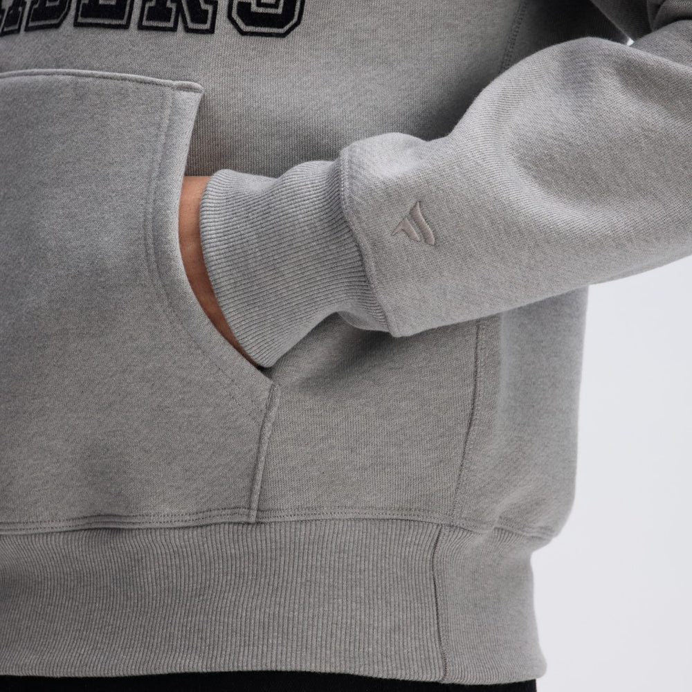 Las Vegas Raiders IconicFleece Flocked Hoodie Heather Gray | Fanatics