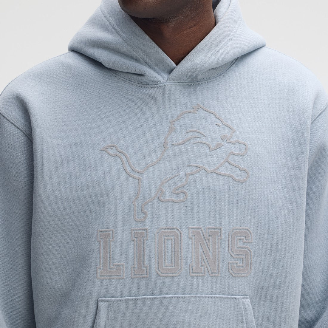 Detroit Lions IconicFleece Flocked Hoodie Light Blue | Fanatics