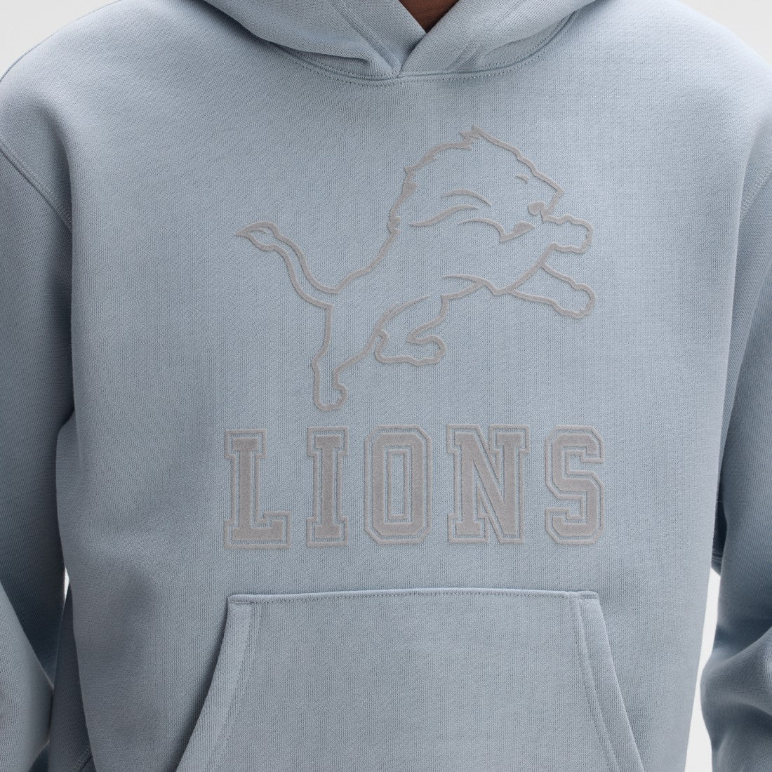 Detroit Lions IconicFleece Flocked Hoodie Light Blue | Fanatics