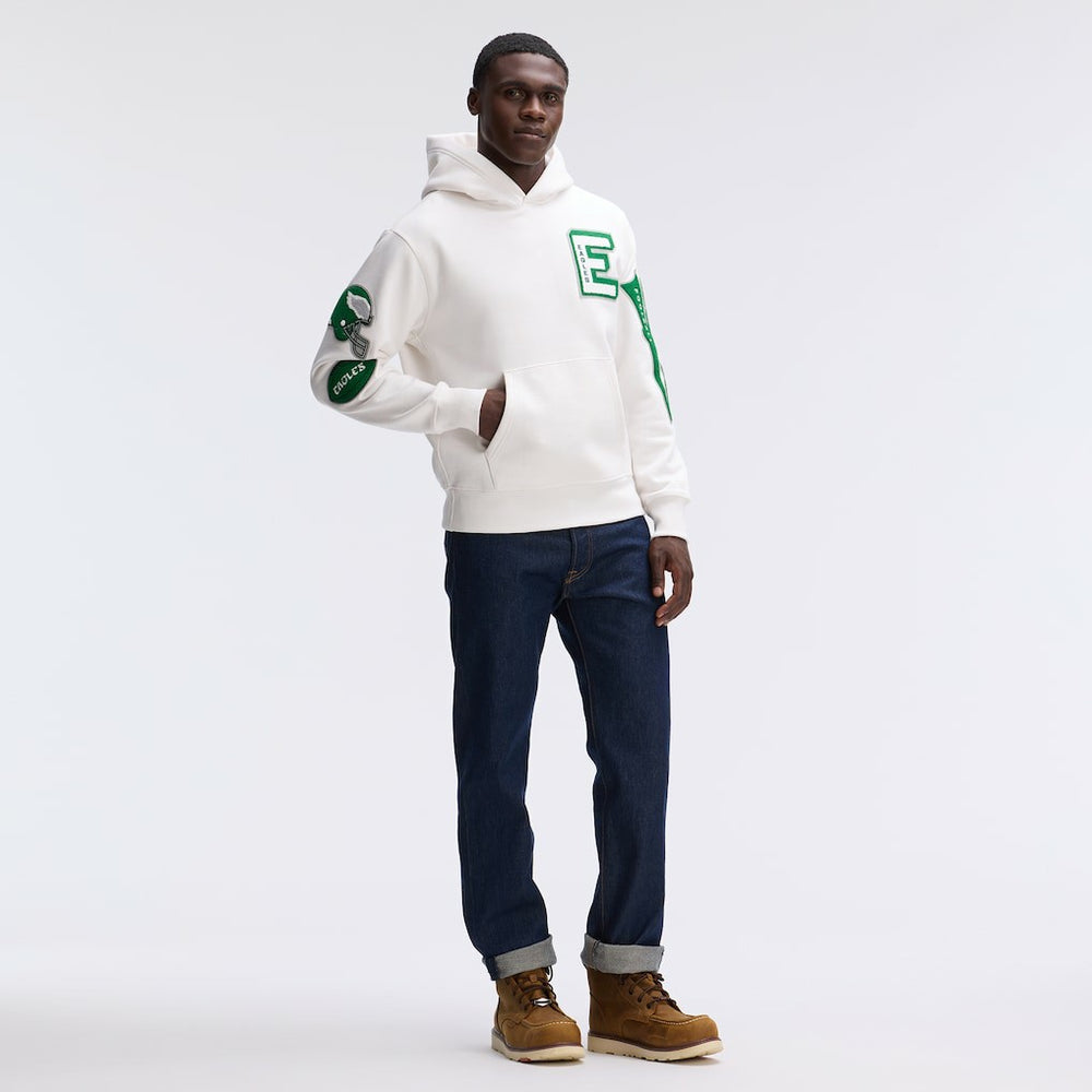 Philadelphia Eagles IconicFleece Letterman Hoodie Oatmeal | Fanatics