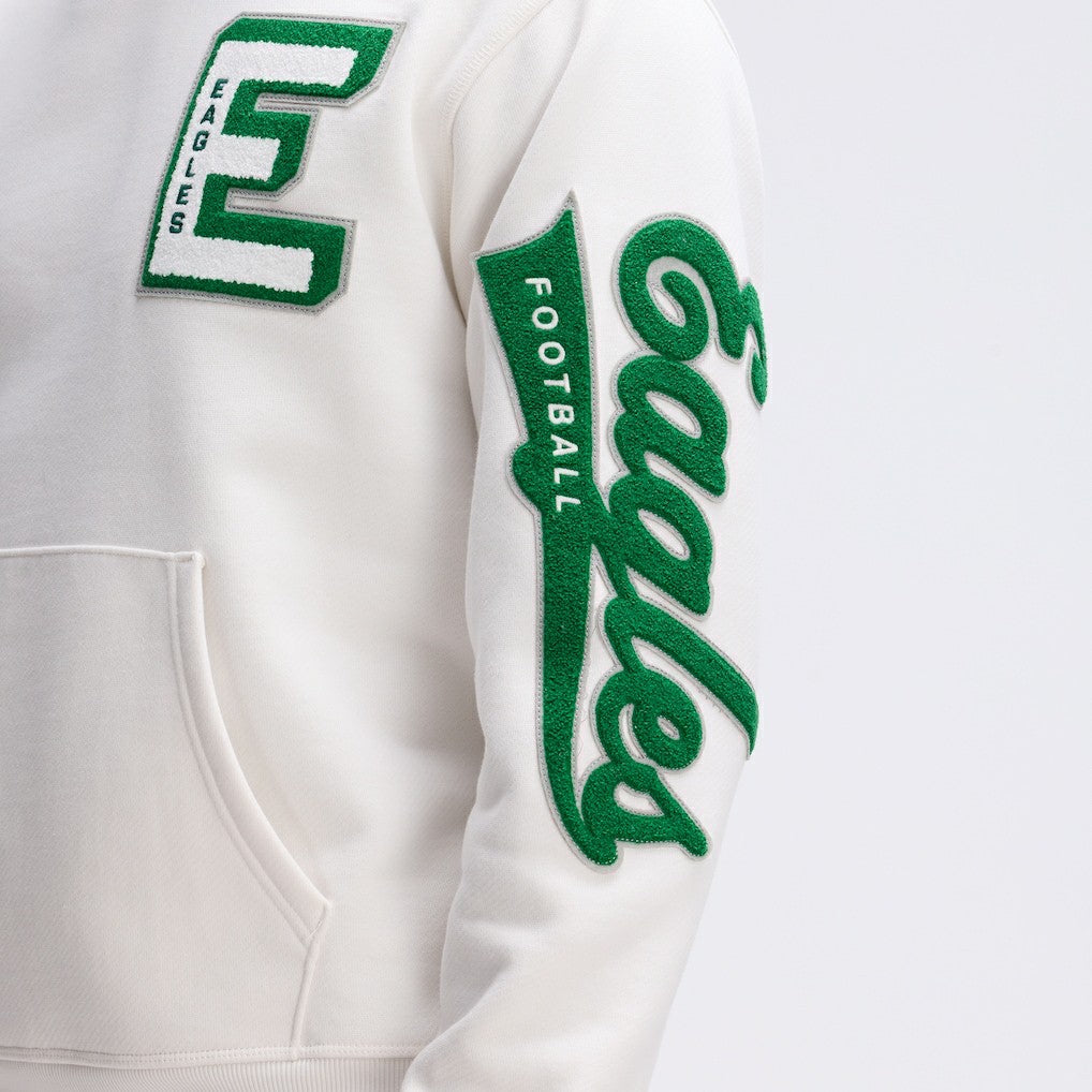 Philadelphia Eagles IconicFleece Letterman Hoodie Oatmeal | Fanatics