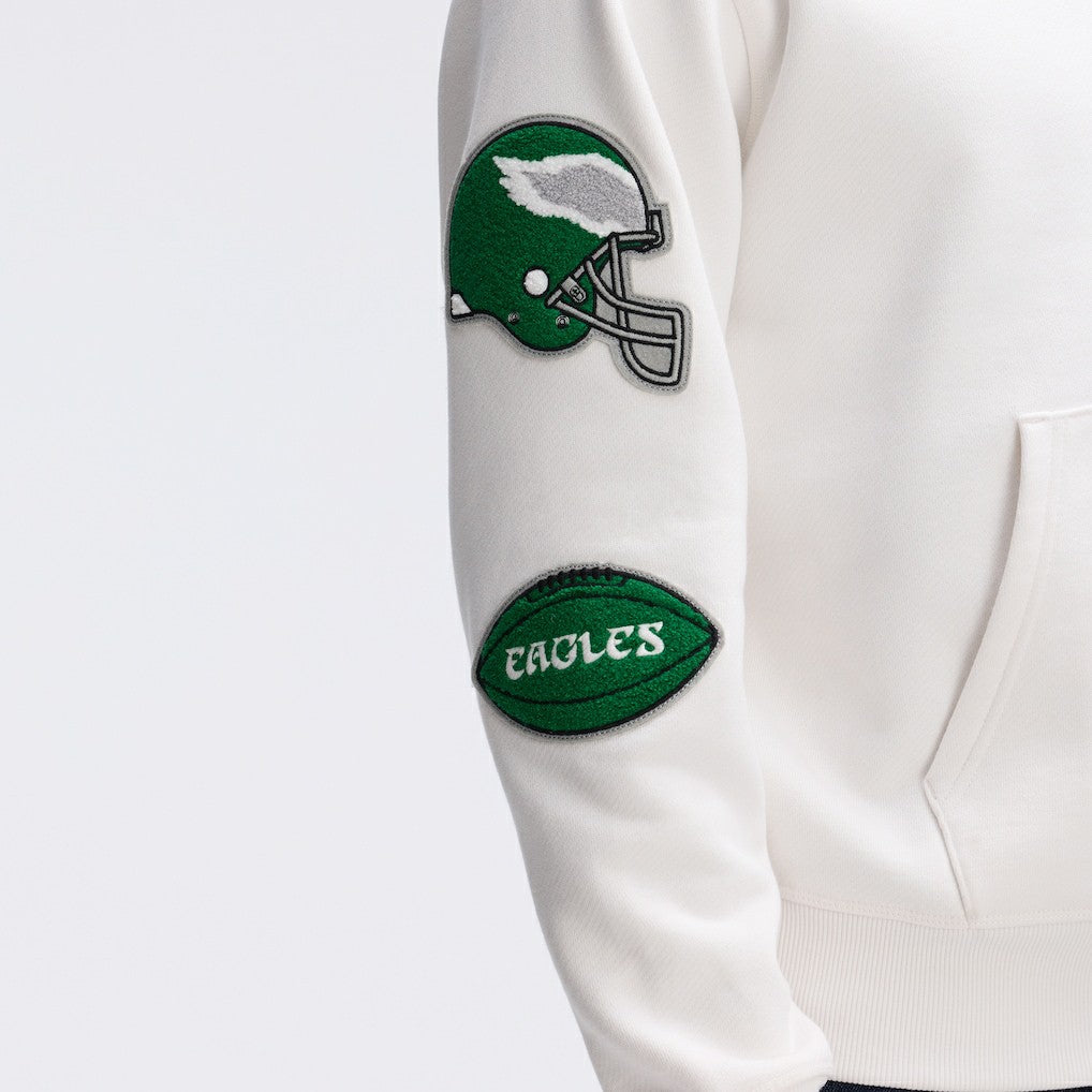 Philadelphia Eagles IconicFleece Letterman Hoodie Oatmeal | Fanatics