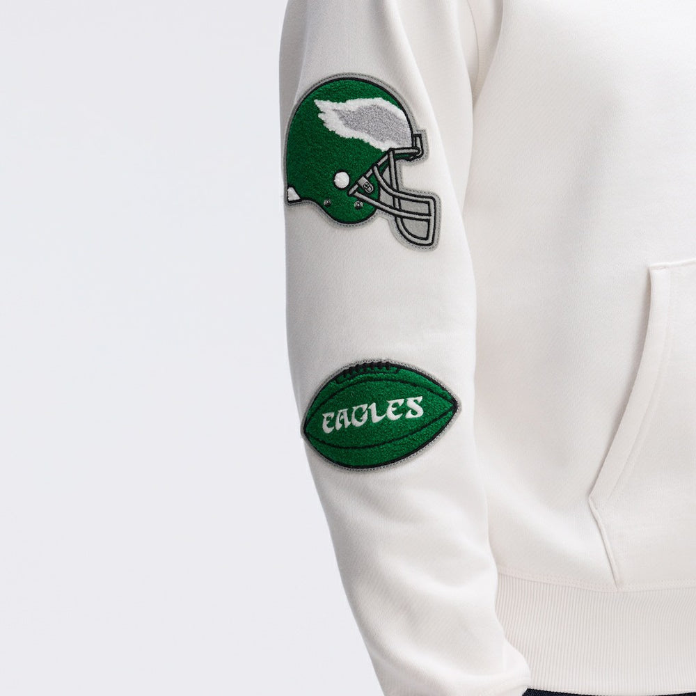 Philadelphia Eagles IconicFleece Letterman Hoodie Oatmeal | Fanatics