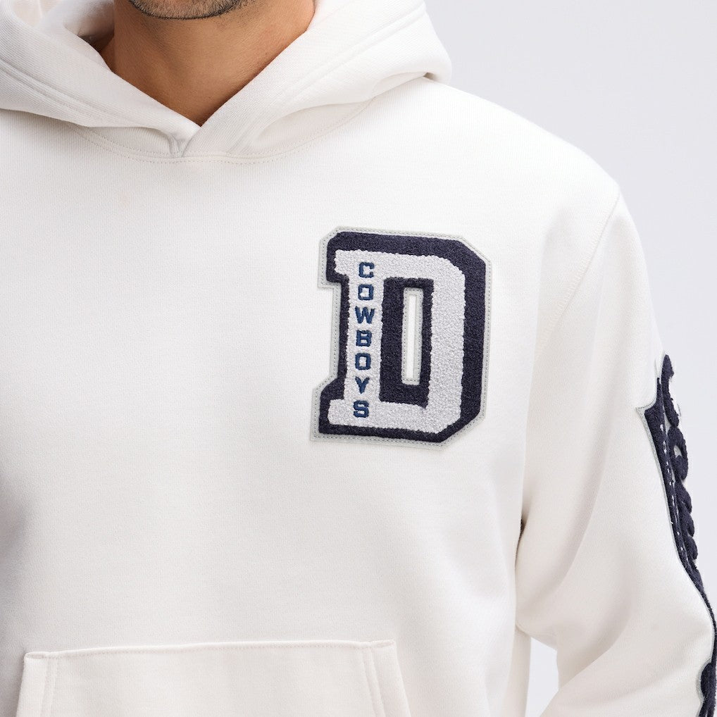 Dallas Cowboys IconicFleece Letterman Hoodie Oatmeal | Fanatics