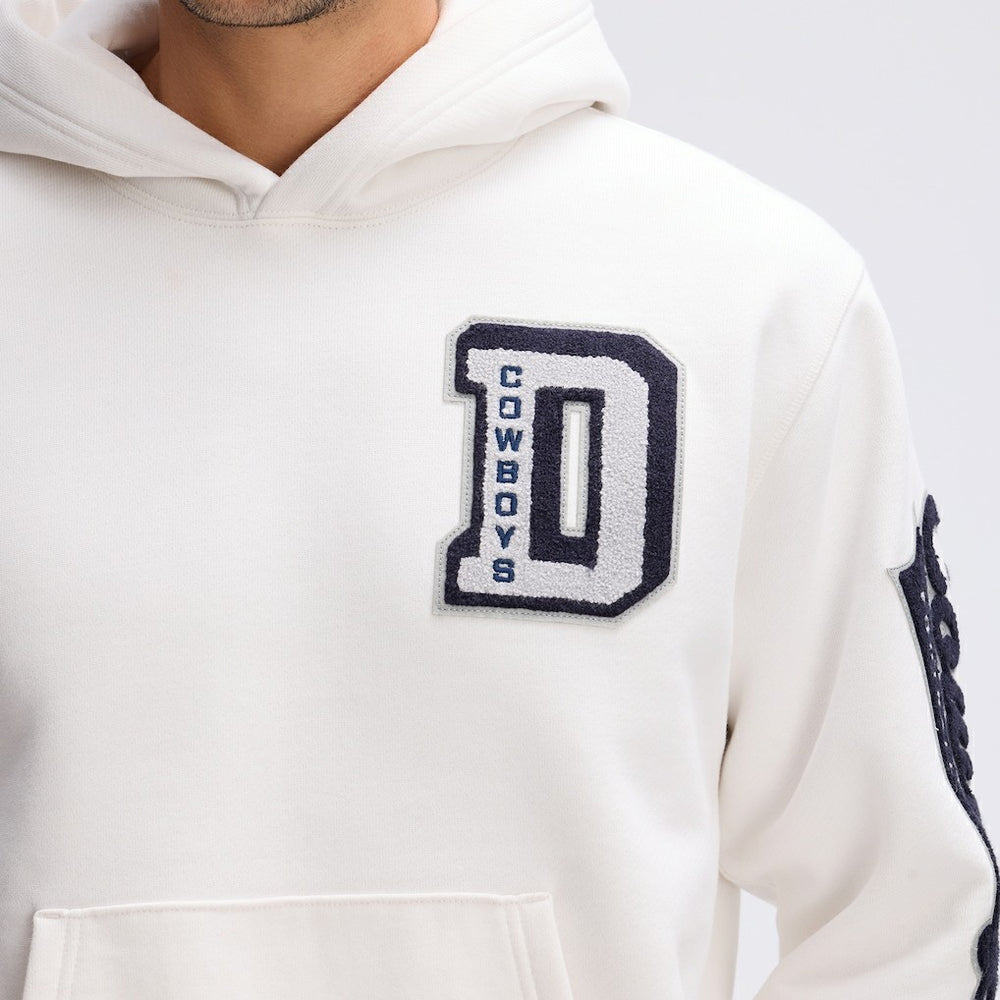 Dallas Cowboys IconicFleece Letterman Hoodie Oatmeal | Fanatics