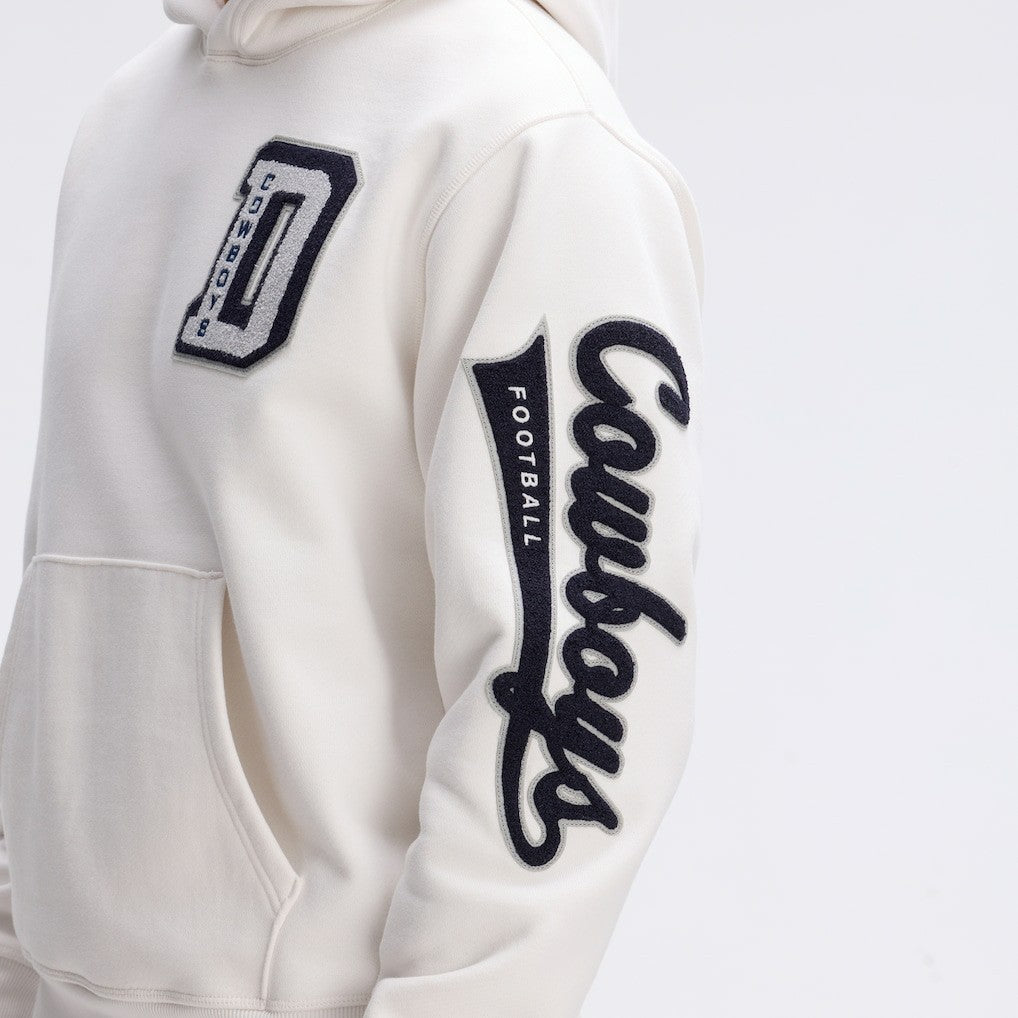 Dallas Cowboys IconicFleece Letterman Hoodie Oatmeal | Fanatics