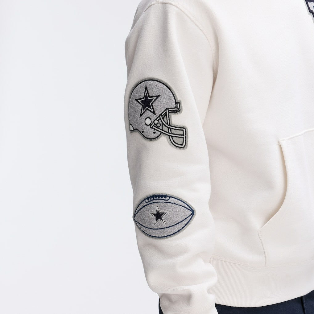Dallas Cowboys IconicFleece Letterman Hoodie Oatmeal | Fanatics