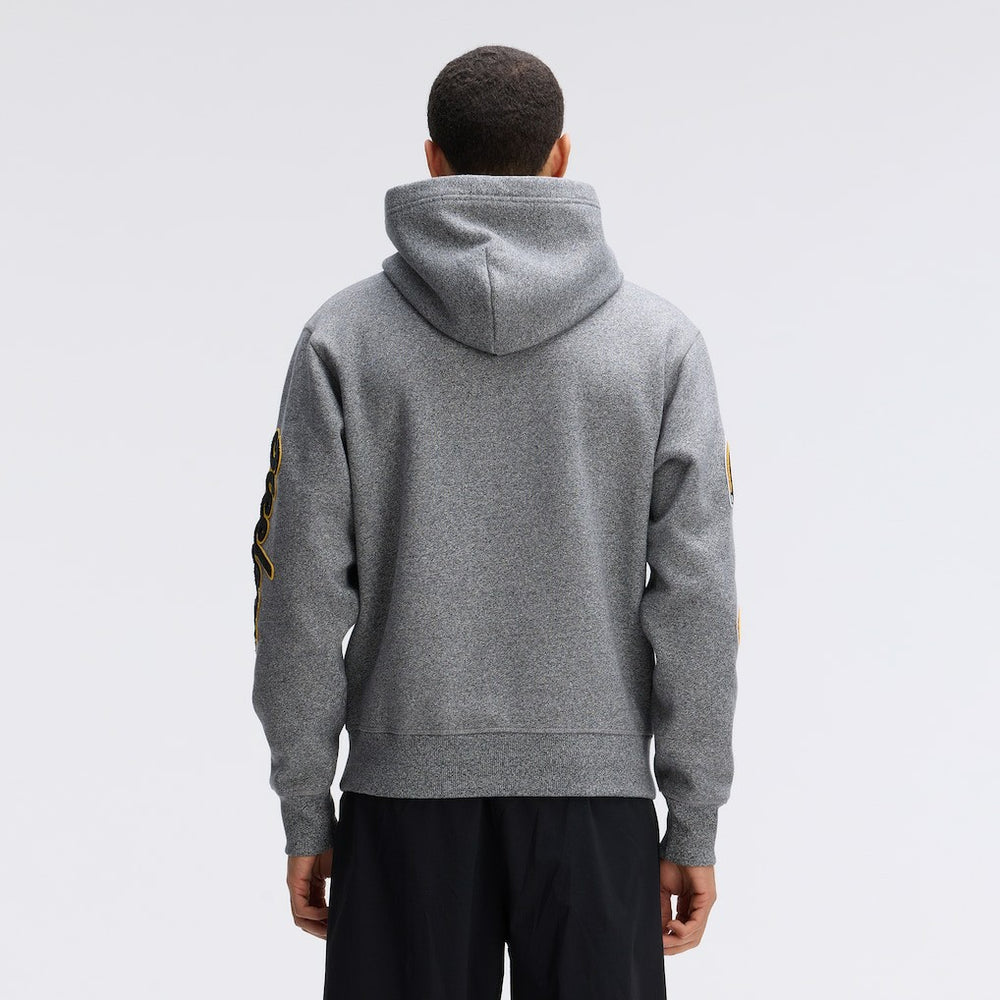 Pittsburgh Steelers IconicFleece Letterman Hoodie Athletic Heather Gray | Fanatics