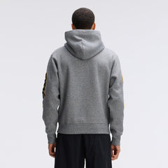 Pittsburgh Steelers IconicFleece Letterman Hoodie Athletic Heather Gray | Fanatics