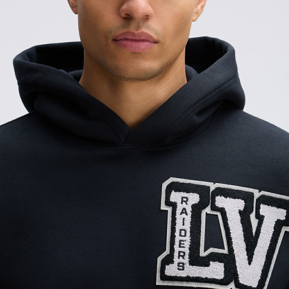 Las Vegas Raiders IconicFleece Letterman Hoodie Black | Fanatics