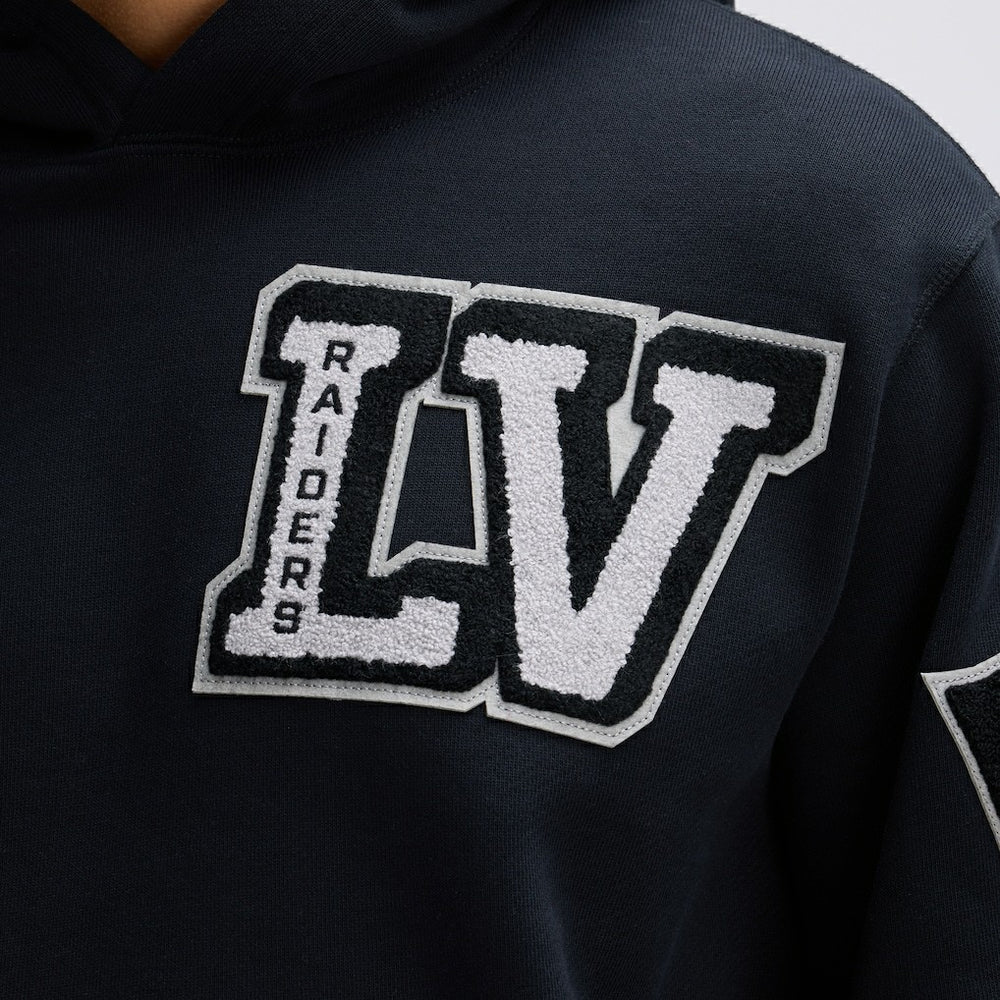 Las Vegas Raiders IconicFleece Letterman Hoodie Black | Fanatics