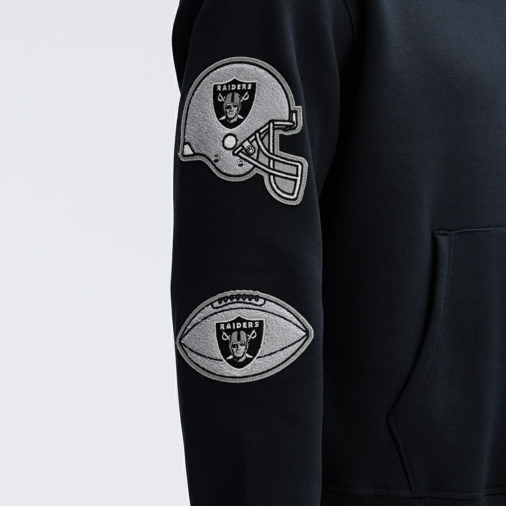 Las Vegas Raiders IconicFleece Letterman Hoodie Black | Fanatics