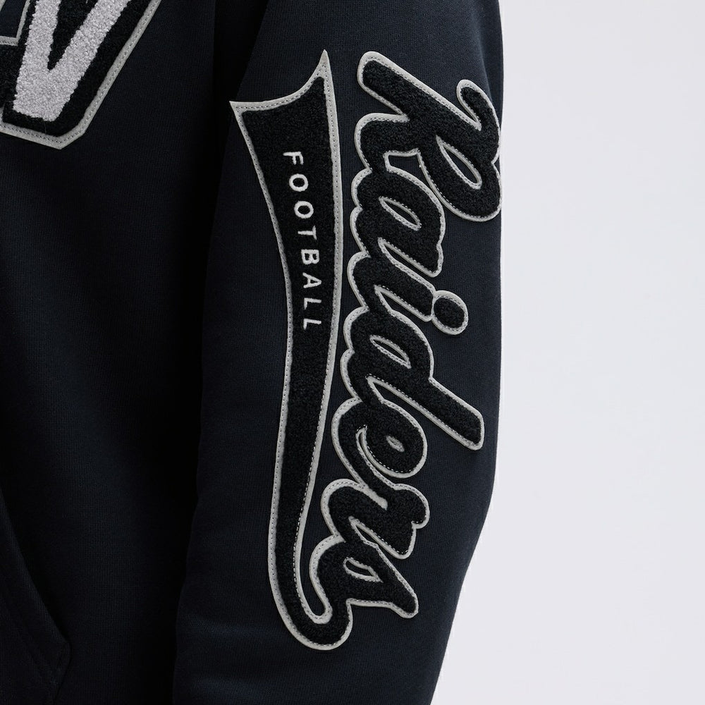 Las Vegas Raiders IconicFleece Letterman Hoodie Black | Fanatics
