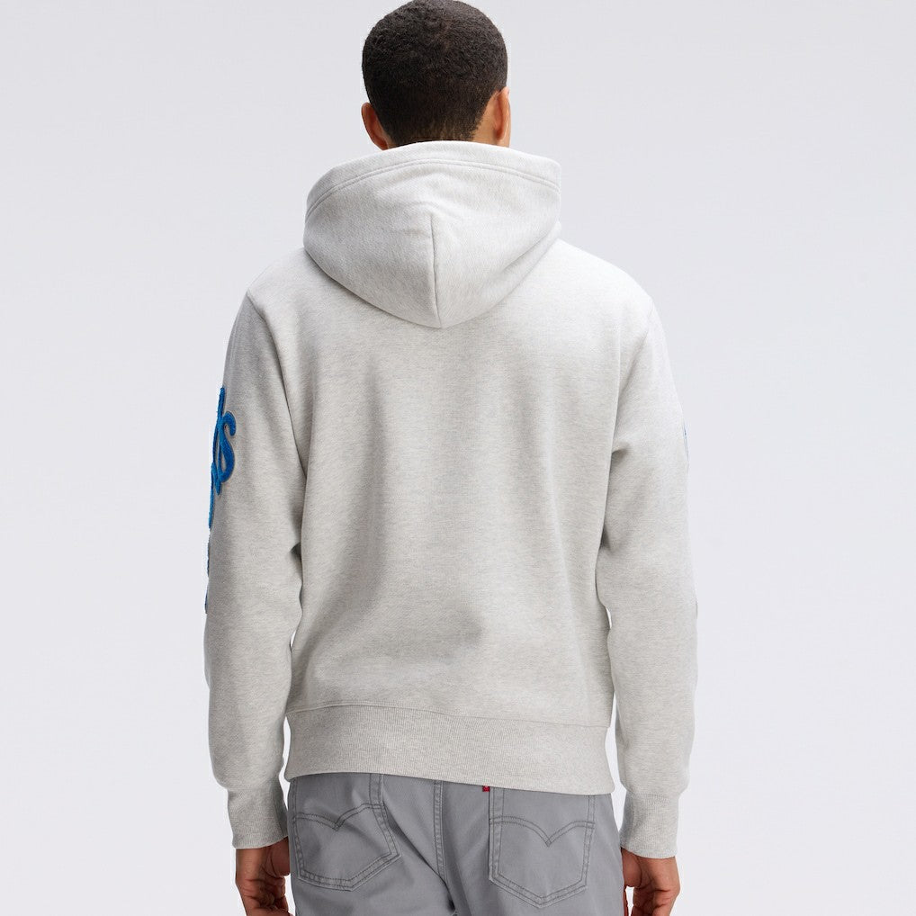 Detroit Lions IconicFleece Letterman Hoodie Heather Gray | Fanatics