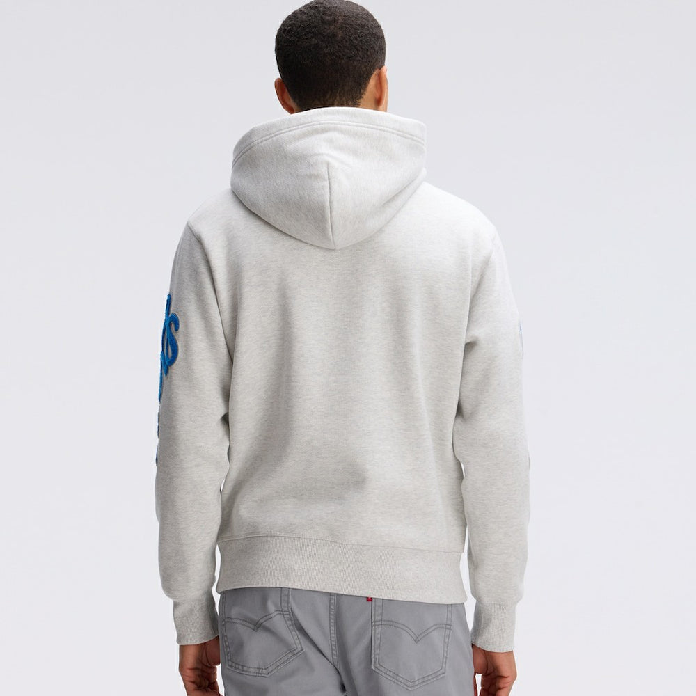 Detroit Lions IconicFleece Letterman Hoodie Heather Gray | Fanatics