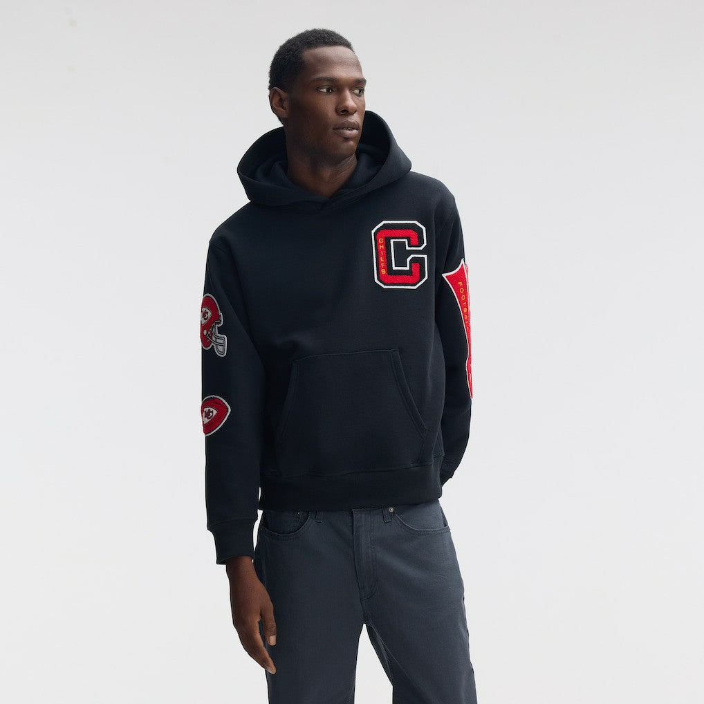Kansas City Chiefs IconicFleece Letterman Hoodie Black | Fanatics