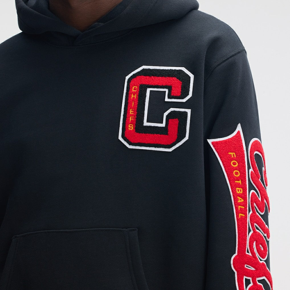Kansas City Chiefs IconicFleece Letterman Hoodie Black | Fanatics