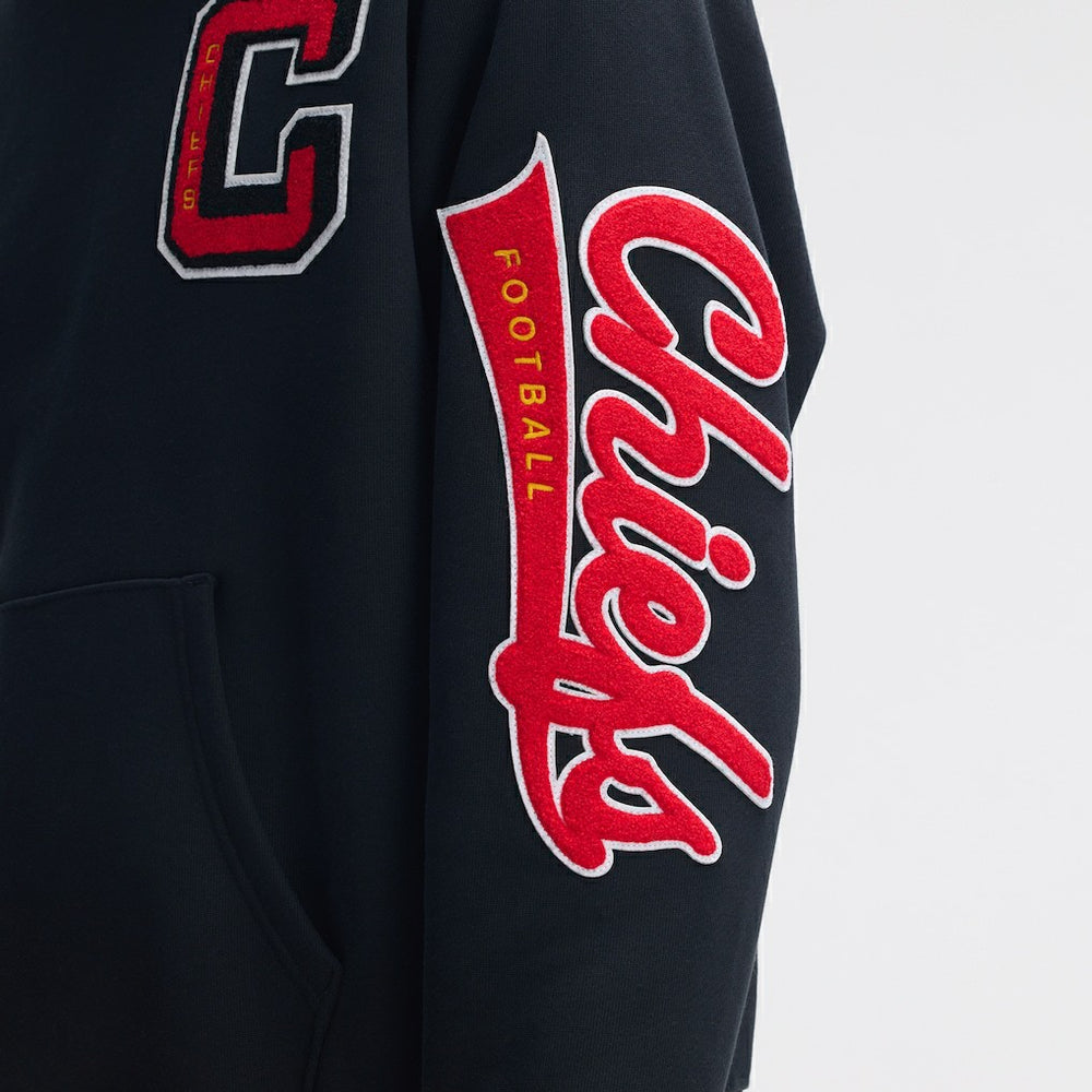 Kansas City Chiefs IconicFleece Letterman Hoodie Black | Fanatics