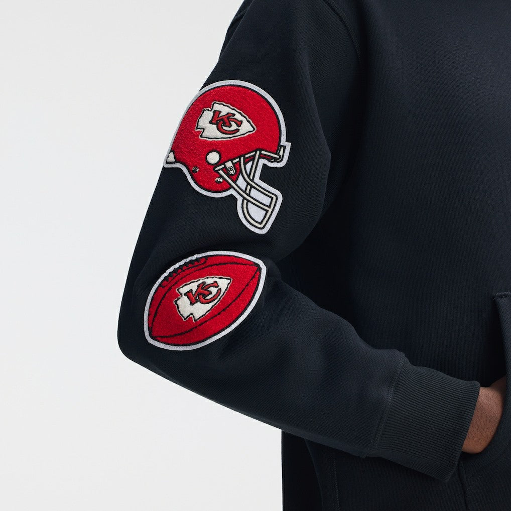 Kansas City Chiefs IconicFleece Letterman Hoodie Black | Fanatics